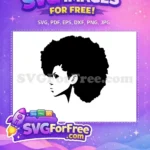 Free Bold Afro Profile Free Black Woman Silhouette Afro American Free SVG - Instant Download