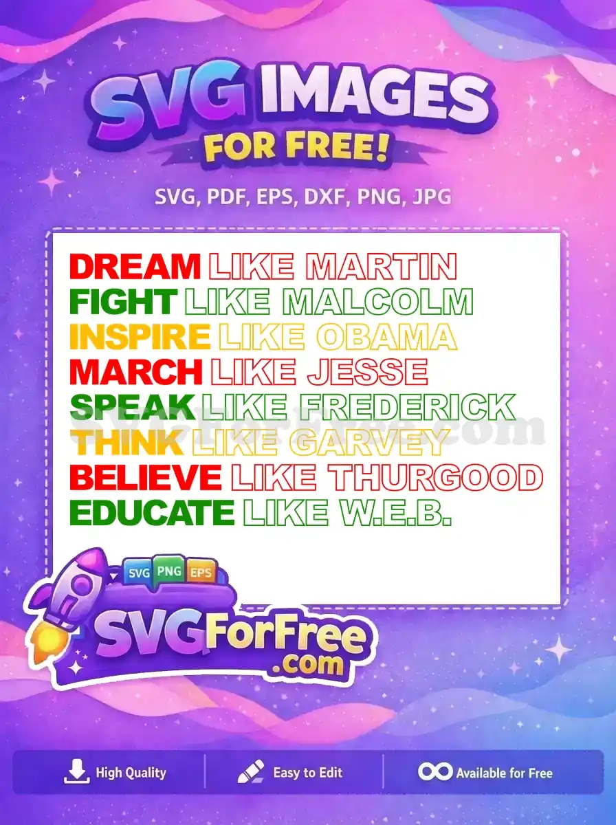 A comprehensive free design featuring powerful Black history quotes in Pan-African colors, ideal for educational projects.