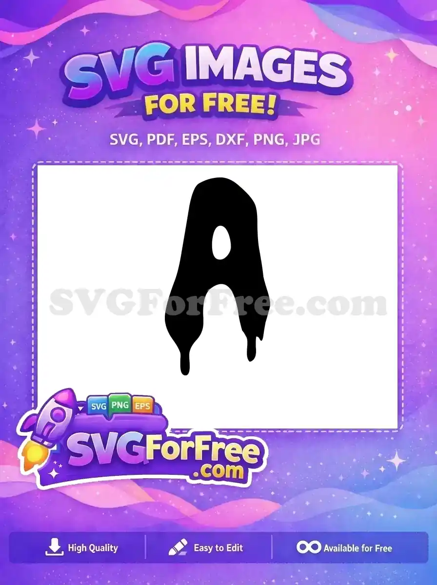 A bold, free dripping letter 'A' SVG design, perfect for Halloween or distressed typography projects. Instantly download this free graphic.