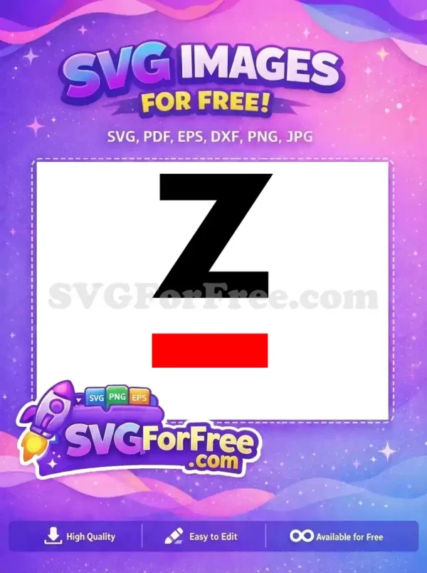 Free Bold ‘Z’ Geometric Logo Design – Free Modern SVG Free bold geometric black letter 'Z' design above a striking red bar, offering a free modern, impactful visual for any project.