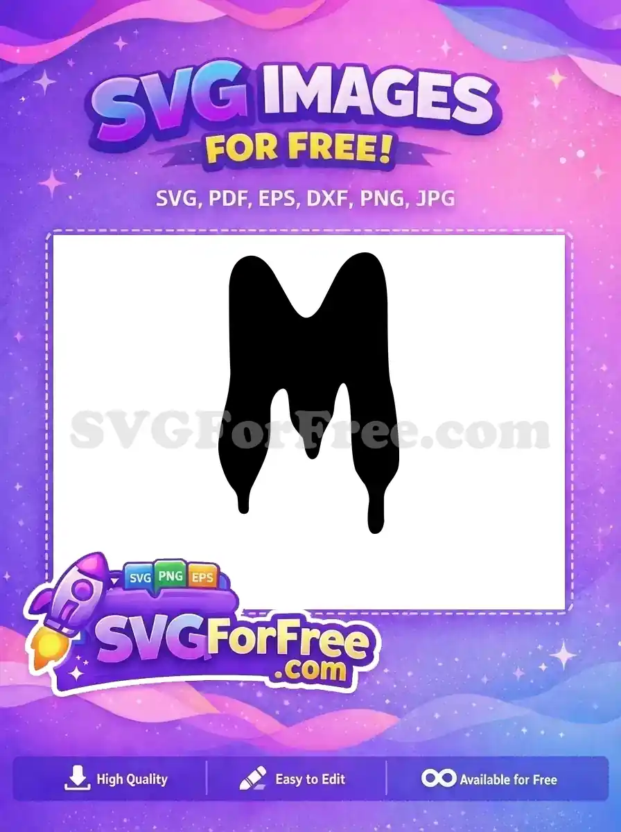 A free, bold black abstract blob SVG design with organic, melting contours, ideal for creative digital projects. Download this free vector.