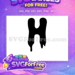 Free Dripping Free Letter H Afro Cartoon Free SVG - Instant Download