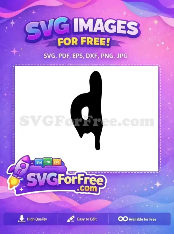 This free abstract black blob SVG boasts an organic, fluid form with a distinctive white void. A versatile free vector for your creative designs.