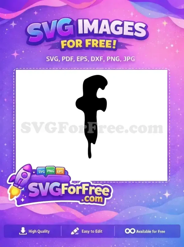 A striking free abstract black silhouette, featuring a unique, organic, and dripping shape, ideal for diverse creative free design projects.