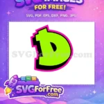 Free Neon D Free Pink Black Outline Afro American Cartoon Free SVG - Instant Download