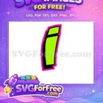 Free Neon Green One Free Pink Outline Cartoon Free SVG - Instant Download