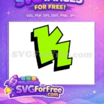 Free Neon K Free Bold Outline Afro Cartoon Free SVG - Instant Download