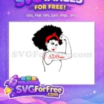 Free Strong Afro Woman Free Red Bandana DST Sorority Sister Free SVG - Instant Download
