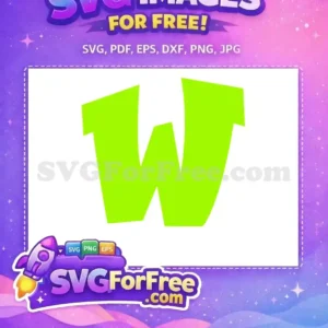 Free Dynamic ‘W’ SVG – Playful Lime Green Letter Design! A free, dynamic lime green letter 'W' SVG design, featuring playful, irregular lines for energetic projects.