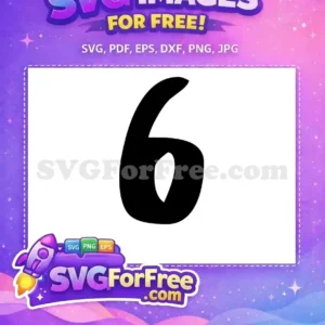 Free Number Six SVG – Stylish Hand-Drawn Digit Design A bold, free SVG number 6 in a handwritten style, perfect for crafts, educational materials, and digital art. Get this free design now!