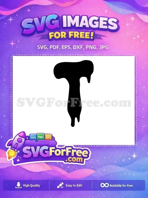 Free abstract black dripping shape SVG, ideal for unique designs. Download this versatile, free vector art for your projects today!