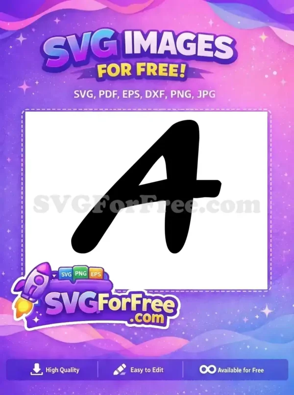 A striking free black brush stroke uppercase letter 'A' on a white background, perfect for your free design projects.