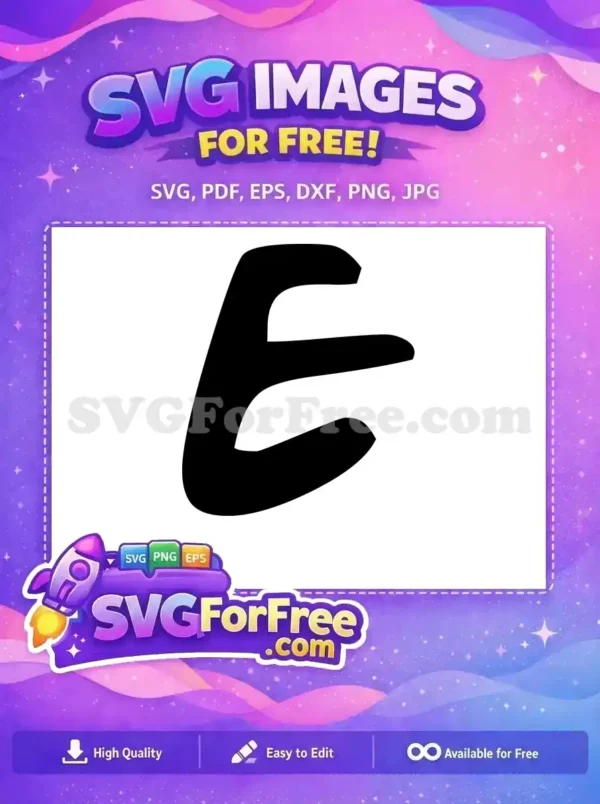 A bold, free hand-drawn style lowercase 'e' letter design, perfect for unique projects. Download this versatile free SVG.