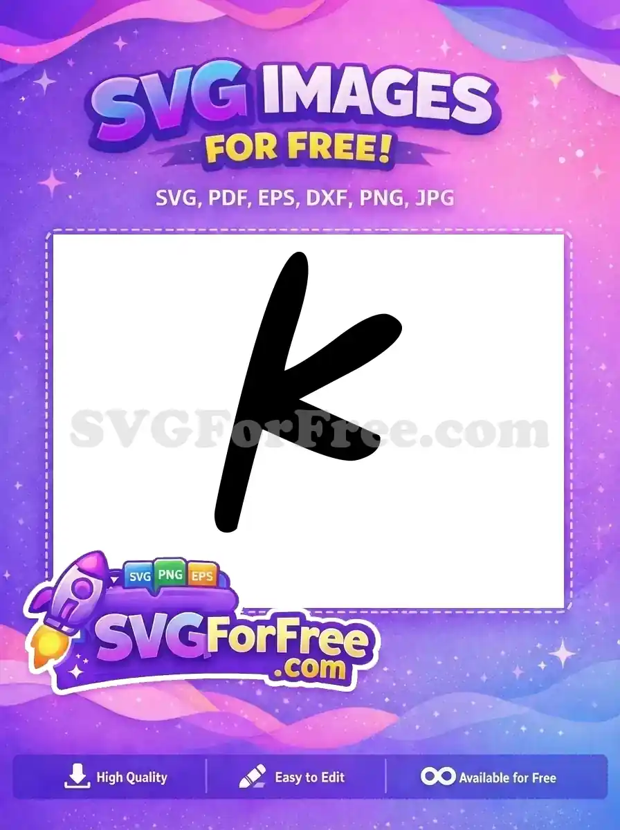 A free, bold, black, and stylized letter 'K' or abstract arrow-like graphic, ideal for modern design projects.