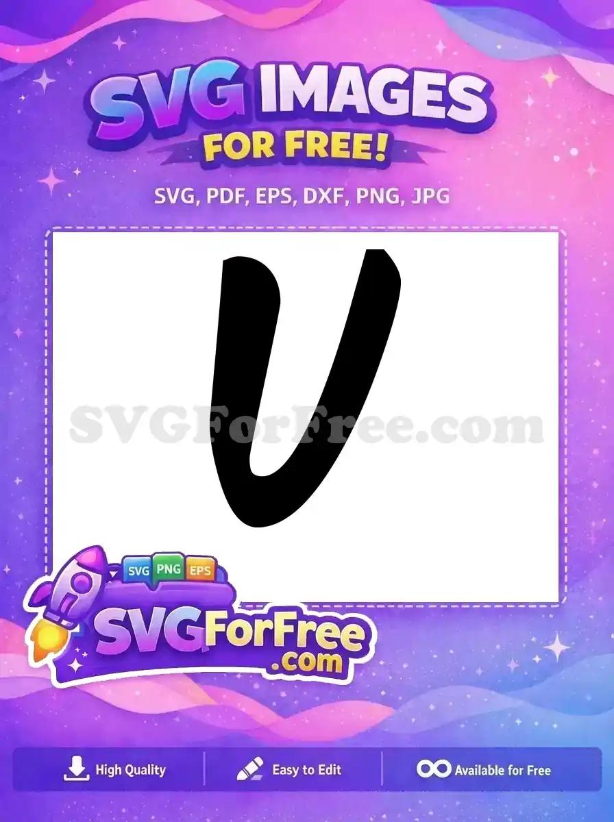 A stunning free design featuring a bold, black, stylized U-shaped logo or letter, perfect for versatile use. Get this free vector now!