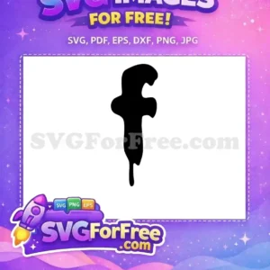 A striking free abstract black SVG design, featuring a unique fluid shape with a drip effect, ideal for modern projects.