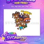 Free Smiling Diverse Children Free Colorful Outfits Rugrats Inspired Free SVG - Instant Download