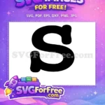 Free bold black S Free curly uppercase letter Afro American Cartoon Free SVG - Instant Download
