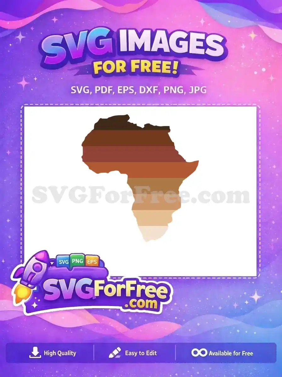 Free Africa map vector with a horizontal gradient of diverse skin tones. Celebrate unity and heritage with this inclusive free design.
