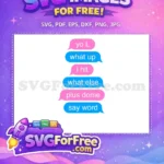 Free Pink Blue Chat Bubbles Free Urban Slang Texting Social Media Free SVG - Instant Download