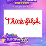 Free Red Bold Free Afro American Cartoon Script Thick-fil-A Free SVG - Instant Download
