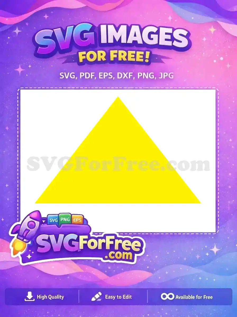 A striking free design featuring a solid yellow equilateral triangle, ideal for various creative projects and presentations.