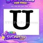 Free Black Letter U Free Bold Design Afro American Cartoon Free SVG - Instant Download
