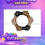 Free Strong Afro American Free Unity Fists Solidarity Movement Free SVG - Instant Download