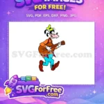 Free Smiling Goofy Orange Shirt Free Playing Guitar A Goofy Movie Free SVG - Instant Download