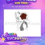 Free Pensive Woman Free Maroon Flower Abstract Art Free SVG - Instant Download