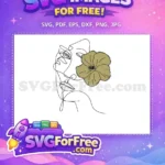 Free Abstract Woman Face Free Olive Flower Minimalist Line Art Free SVG - Instant Download