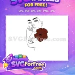 Free Abstract Female Faces Free Red Flower Modern Line Art Free SVG - Instant Download