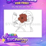 Free Serene Abstract Faces Free Brown Flower Minimalist Design Free SVG - Instant Download