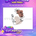 Free Minimalist Line Free Blush Floral Abstract Free SVG - Instant Download