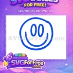 Free Blue Circle Eyes Free Simple Smile Emoji Free SVG - Instant Download