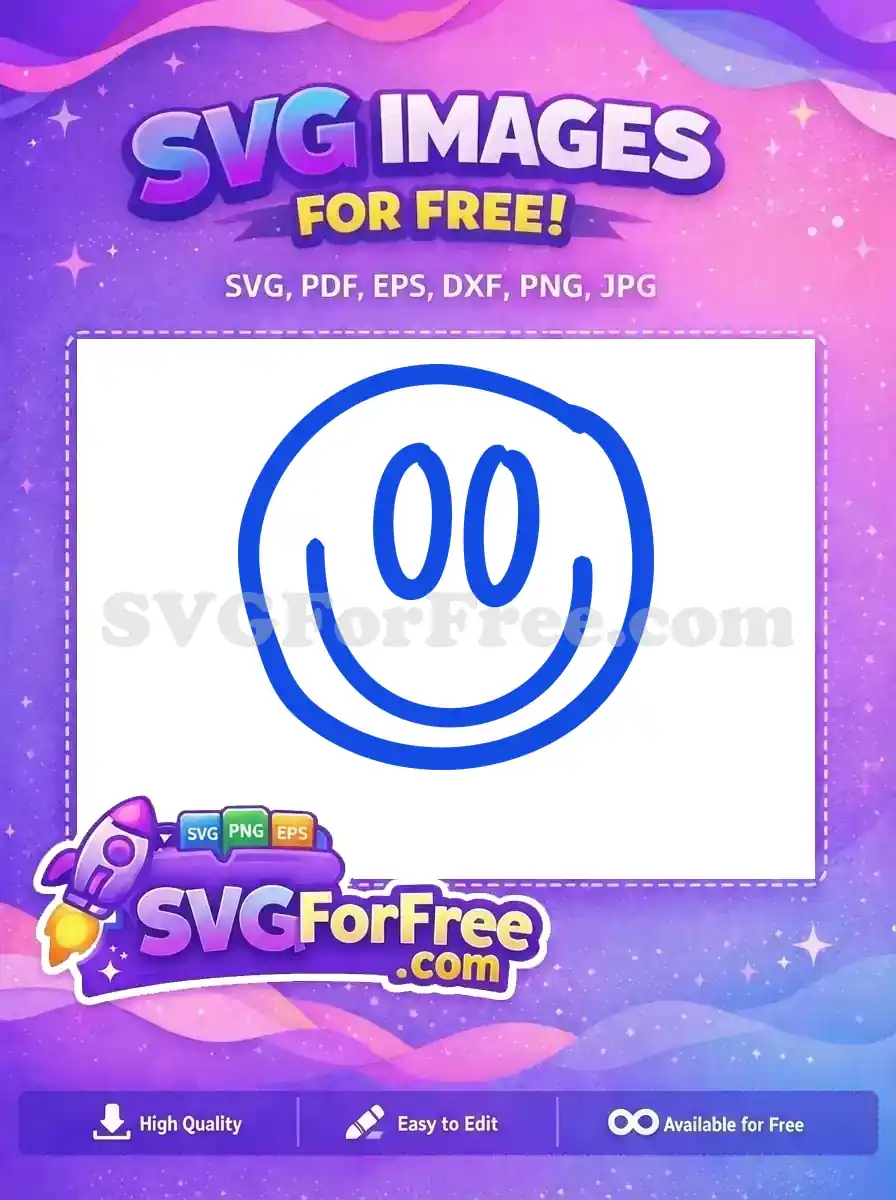 Free Blue Circle Eyes Free Simple Smile Emoji Free SVG