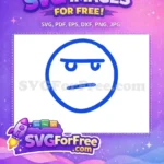 Free Disapproving Eyebrows Free Straight Mouth Emoji Face Free SVG - Instant Download