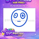 Free Blue Line Art Free Blank Stare Emoji Free SVG 2 - Instant Download