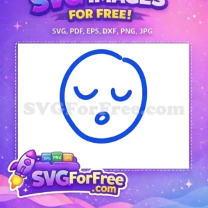 Free Closed Eyes Free Blue Line Art Emoji Free SVG Free Closed Eyes Free Blue Line Art Emoji Free SVG