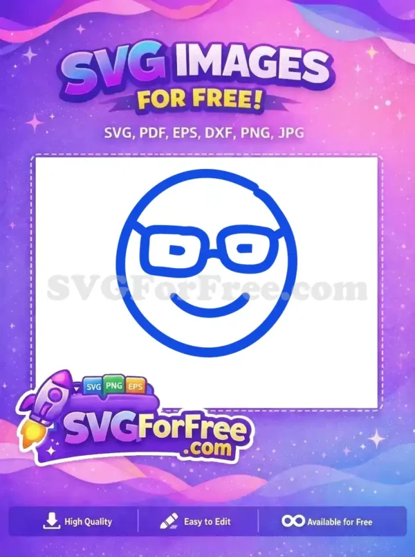 Free Blue Nerd Face Free Geeky Glasses Emoji Free SVG Free Blue Nerd Face Free Geeky Glasses Emoji Free SVG