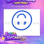 Free Upside Down Free Blue Line Art Emoji Free SVG - Instant Download