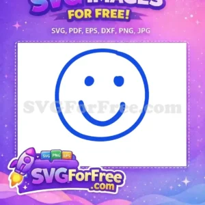 Free Blue Line Art Free Simple Face Free SVG Free Blue Line Art Free Simple Face Free SVG