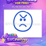 Free Angry Eyebrows Free Sad Mouth Emoji Line Art Free SVG - Instant Download