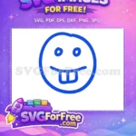 Free Blue Goofy Face Free Line Art Emoji Free SVG - Instant Download