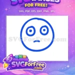 Free Blue Worried Eyes Free Line Art Emoji Free SVG - Instant Download