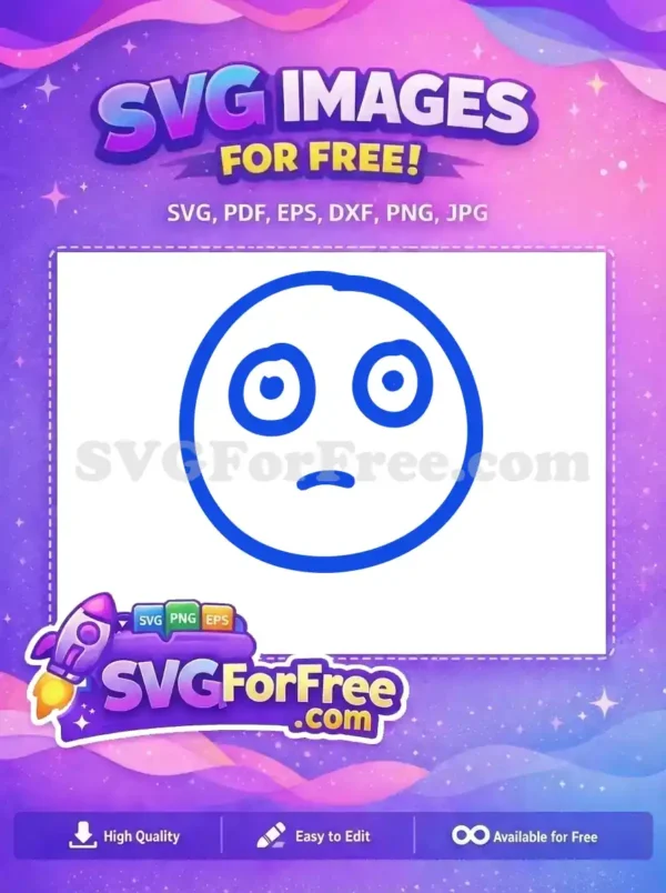 Free Blue Worried Eyes Free Line Art Emoji Free SVG