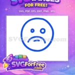 Free Blue Sad Face Free Line Art Emoji Free SVG 5 - Instant Download