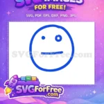 Free Monocle Expression Free Straight Face Line Art Emoji Free SVG - Instant Download