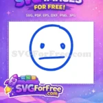 Free Blue Outline Free Simple Emoji Line Art Free SVG - Instant Download