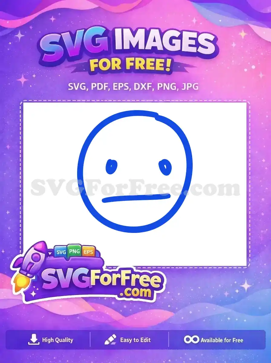 Free Blue Outline Free Simple Emoji Line Art Free SVG